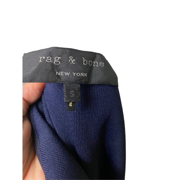 Rag‎ & Bone Blue Silk Tiered Colorblock Sleeveless Bodycon Dress S (2519) - Picture 7 of 7